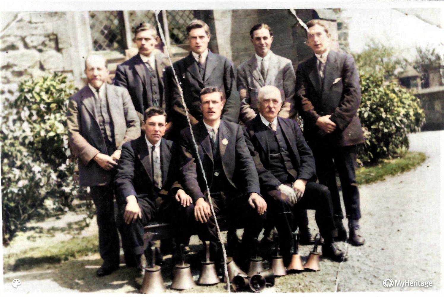 handbell ringers at the south-west corner